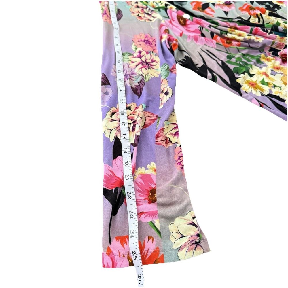 Johnny Was Lavender Floral Long Sleeve Blouse/Tunic - Picture 7 of 8